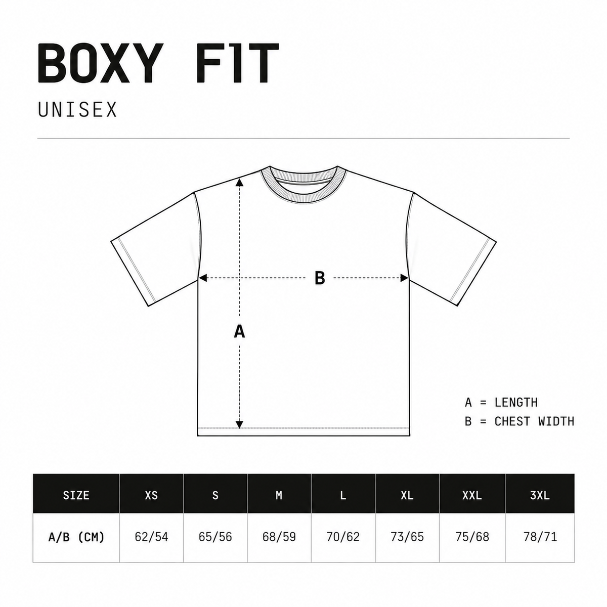 ECHELONS Tee — White size chart